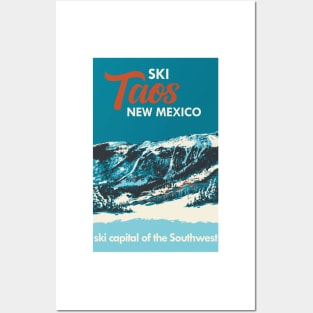 Ski Taos New Mexico Vintage Ski Poster Posters and Art